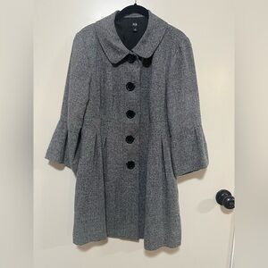 Black & white tweed ruffle blazer/jacket, size 10